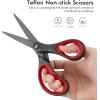 imageLIVINGO 2 Pack 8quot Titanium NonStick Scissors Professional Stainless Steel Comfort Grip AllPurpose Straight Office Craft Scissors for DIYBlueBlack2 Pack 8 RedBlack