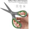 imageLIVINGO 2 Pack 8quot Titanium NonStick Scissors Professional Stainless Steel Comfort Grip AllPurpose Straight Office Craft Scissors for DIYBlueBlack2 Pack 8 GreyGreen