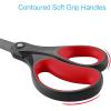 imageLIVINGO 2 Pack 8quot Titanium NonStick Scissors Professional Stainless Steel Comfort Grip AllPurpose Straight Office Craft Scissors for DIYBlueBlack2 Pack 8 RedBlack
