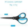 imageLIVINGO 2 Pack 8quot Titanium NonStick Scissors Professional Stainless Steel Comfort Grip AllPurpose Straight Office Craft Scissors for DIYBlueBlack2 Pack 8 BlueBlack