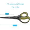imageLIVINGO 2 Pack 8quot Titanium NonStick Scissors Professional Stainless Steel Comfort Grip AllPurpose Straight Office Craft Scissors for DIYBlueBlack2 Pack 8 GreenYellow