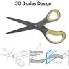 imageLIVINGO 2 Pack 8quot Titanium NonStick Scissors Professional Stainless Steel Comfort Grip AllPurpose Straight Office Craft Scissors for DIYBlueBlack2 Pack 8 GreenYellow