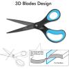imageLIVINGO 2 Pack 8quot Titanium NonStick Scissors Professional Stainless Steel Comfort Grip AllPurpose Straight Office Craft Scissors for DIYBlueBlack2 Pack 8 BlueBlack