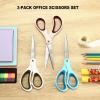 imageLIVINGO 3 Pack 8quot Sharp Scissors All Purpose  Titanium Coated Stainless Steel Blades for Office School ampamp Home Crafting Cutting Fabric Paper  Sky Blue ampamp Dusty Pink ampamp BeigeSky Blue  Pink  White