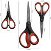imageLIVINGO 3 Pack Titanium Scissors All Purpose  Non Stick Stainless Steel Sharp Scissors Set Heavy Duty for Office School Sewing Crafting Cutting Fabric Paper Comfortable Grip 5 7 ampamp 8