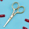 imageLIVINGO 375quot Small Safety Facial Nose Hair Scissors Curved Blade with Rounded Tip Stainless Steel for Manicure Cuticle Eyebrow Dry Skin GoldG  Nose Straight Scissors