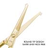 imageLIVINGO 375quot Small Safety Facial Nose Hair Scissors Curved Blade with Rounded Tip Stainless Steel for Manicure Cuticle Eyebrow Dry Skin GoldG  Nose Straight Scissors