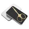 imageLIVINGO 375quot Small Safety Facial Nose Hair Scissors Curved Blade with Rounded Tip Stainless Steel for Manicure Cuticle Eyebrow Dry Skin GoldG  Nose Curved Scissors