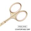 imageLIVINGO 375quot Small Safety Facial Nose Hair Scissors Curved Blade with Rounded Tip Stainless Steel for Manicure Cuticle Eyebrow Dry Skin GoldG  Nose Curved Scissors