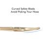 imageLIVINGO 375quot Small Safety Facial Nose Hair Scissors Curved Blade with Rounded Tip Stainless Steel for Manicure Cuticle Eyebrow Dry Skin GoldG  Nose Curved Scissors