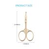 imageLIVINGO 375quot Small Safety Facial Nose Hair Scissors Curved Blade with Rounded Tip Stainless Steel for Manicure Cuticle Eyebrow Dry Skin GoldG  Nose Curved Scissors