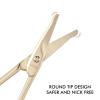 imageLIVINGO 375quot Small Safety Facial Nose Hair Scissors Curved Blade with Rounded Tip Stainless Steel for Manicure Cuticle Eyebrow Dry Skin GoldG  Nose Curved Scissors