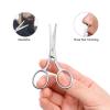 imageLIVINGO 375quot Small Safety Facial Nose Hair Scissors Curved Blade with Rounded Tip Stainless Steel for Manicure Cuticle Eyebrow Dry Skin GoldS  Nose Straight  Nail Curved Scissors