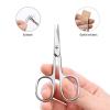 imageLIVINGO 375quot Small Safety Facial Nose Hair Scissors Curved Blade with Rounded Tip Stainless Steel for Manicure Cuticle Eyebrow Dry Skin GoldS  Nose Straight  Nail Curved Scissors
