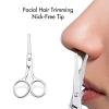imageLIVINGO 375quot Small Safety Facial Nose Hair Scissors Curved Blade with Rounded Tip Stainless Steel for Manicure Cuticle Eyebrow Dry Skin GoldS  Nose Straight Scissors