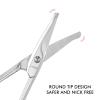 imageLIVINGO 375quot Small Safety Facial Nose Hair Scissors Curved Blade with Rounded Tip Stainless Steel for Manicure Cuticle Eyebrow Dry Skin GoldS  Nose Curved Scissors