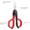 imageLIVINGO 45 Small Sharp Embroidery Scissors Precise Detail Pointed Tip Stainless Steel Shears for Cutting Fabric Needlework Thread Yarn Craft Sewing Scrapbook Paper 2 Pack RedBlackSewing Scissors Set