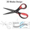 imageLIVINGO 8quot Premium Scissors for Office Multipurpose Titanium NonStick Craft Scissors for DIY Sharp Stainless Steel Blades Comfort Grip 3 Pack