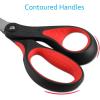 imageLIVINGO 8quot Premium Scissors for Office Multipurpose Titanium NonStick Craft Scissors for DIY Sharp Stainless Steel Blades Comfort Grip 3 Pack