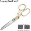 imageLIVINGO 8quot Professional Heavy Duty Tailor Fabric Scissors Dressmaker Sewing Classic Stainless Steel Ultra Sharp Forged Shears BentBgold