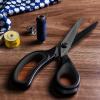 imageLIVINGO 95 Premium Fabric Scissors Heavy Duty AllPurpose Titanium Coating Forged Stainless Steel Sharp Sewing Tailor Dressmaking Shears Comfort Grip Crafting Leather Cutting Navy BlueYellowLight BlackBlack