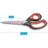 imageLIVINGO 95 Premium Fabric Scissors Heavy Duty AllPurpose Titanium Coating Forged Stainless Steel Sharp Sewing Tailor Dressmaking Shears Comfort Grip Crafting Leather Cutting Navy BlueYellowBlackRed