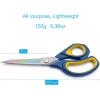 imageLIVINGO 95 Premium Fabric Scissors Heavy Duty AllPurpose Titanium Coating Forged Stainless Steel Sharp Sewing Tailor Dressmaking Shears Comfort Grip Crafting Leather Cutting Navy BlueYellowNavy BlueYellow