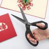imageLIVINGO 95 Premium Fabric Scissors Heavy Duty AllPurpose Titanium Coating Forged Stainless Steel Sharp Sewing Tailor Dressmaking Shears Comfort Grip Crafting Leather Cutting Navy BlueYellowLight BlackBlack
