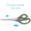 imageLIVINGO 95 Premium Fabric Scissors Heavy Duty AllPurpose Titanium Coating Forged Stainless Steel Sharp Sewing Tailor Dressmaking Shears Comfort Grip Crafting Leather Cutting Navy BlueYellowGray  Green
