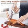 imageLIVINGO Heavy Duty Kitchen Scissors  Multifunction Dishwasher Safe Stainless Steel Forged Come Apart Utility Shears All Purpose for Cutting Food Meat Poultry Vegetable NutcrackerB  Poultry Shears