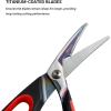 imageLIVINGO Heavy Duty Kitchen Scissors  Titanium Coated Sharp Poultry Shears Multipurpose for Cutting Chicken Bones Meat Vegetable Food 95 Inches Comfortable Grip with Safe LockF  Poultry Shears
