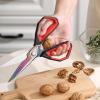 imageLIVINGO Heavy Duty Kitchen Scissors  Titanium Coated Sharp Poultry Shears Multipurpose for Cutting Chicken Bones Meat Vegetable Food 95 Inches Comfortable Grip with Safe LockD  Kitchen Scissors