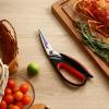 imageLIVINGO Heavy Duty Kitchen Scissors  Titanium Coated Sharp Poultry Shears Multipurpose for Cutting Chicken Bones Meat Vegetable Food 95 Inches Comfortable Grip with Safe LockF  Poultry Shears