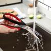 imageLIVINGO Heavy Duty Kitchen Scissors  Titanium Coated Sharp Poultry Shears Multipurpose for Cutting Chicken Bones Meat Vegetable Food 95 Inches Comfortable Grip with Safe LockF  Poultry Shears