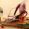 imageLIVINGO Heavy Duty Kitchen Scissors  Titanium Coated Sharp Poultry Shears Multipurpose for Cutting Chicken Bones Meat Vegetable Food 95 Inches Comfortable Grip with Safe LockF  Poultry Shears