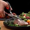 imageLIVINGO Heavy Duty Kitchen Scissors  Titanium Coated Sharp Poultry Shears Multipurpose for Cutting Chicken Bones Meat Vegetable Food 95 Inches Comfortable Grip with Safe LockB  Kitchen Scissors