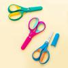 imageLIVINGO Left Handed Scissors for Kids  3 Pack 5 inches Blunt Tip Safety Lefty School Scissors for Children Toddler Classroom Craft Cutting Paper Yellow Pink BlueBlue  Green Rose Pink