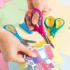 imageLIVINGO Left Handed Scissors for Kids  3 Pack 5 inches Blunt Tip Safety Lefty School Scissors for Children Toddler Classroom Craft Cutting Paper Yellow Pink BlueBlue  Green Rose Pink