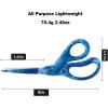 imageLIVINGO Scissors All Purpose  8quot Sharp Heavy Duty Shears for Office Crafting DIY Cutting Paper Fabric Stainless Steel Comfort Grip Gradient BlueBlue