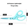imageLIVINGO Scissors All Purpose  8quot Sharp Heavy Duty Shears for Office Crafting DIY Cutting Paper Fabric Stainless Steel Comfort Grip Gradient BlueGreen