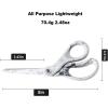 imageLIVINGO Scissors All Purpose  8quot Sharp Heavy Duty Shears for Office Crafting DIY Cutting Paper Fabric Stainless Steel Comfort Grip Gradient BlueMarble White