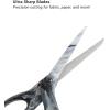 imageLIVINGO Scissors All Purpose  8quot Sharp Heavy Duty Shears for Office Crafting DIY Cutting Paper Fabric Stainless Steel Comfort Grip Gradient BlueMarble Grey