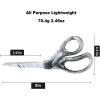 imageLIVINGO Scissors All Purpose  8quot Sharp Heavy Duty Shears for Office Crafting DIY Cutting Paper Fabric Stainless Steel Comfort Grip Gradient BlueMarble Grey