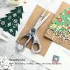 imageLIVINGO Scissors All Purpose  8quot Sharp Heavy Duty Shears for Office Crafting DIY Cutting Paper Fabric Stainless Steel Comfort Grip Gradient BlueMarble Grey