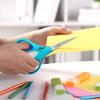 imageLIVINGO Student Scissors for School 7 Inch 3 Pack Sharp Pointed Tip Teacher Scissors for Kids Middle High School College Classroom Craft Comfortable Grip Right Left Handed Blue Green YellowYellow  Blue  Neon Green