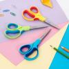 imageLIVINGO Student Scissors for School 7 Inch 3 Pack Sharp Pointed Tip Teacher Scissors for Kids Middle High School College Classroom Craft Comfortable Grip Right Left Handed Blue Green YellowYellow  Blue  Neon Green