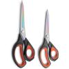 imageLIVINGO 2 Pack Premium Tailor Scissors Heavy Duty MultiPurpose Titanium Coating Forged Stainless Steel Sewing Fabric Leather Dressmaking Comfort Grip Shears Professional Crafting 85 ampamp 95INCHBlack  Red