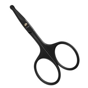 imageLIVINGO 375quot Small Safety Facial Nose Hair Scissors Curved Blade with Rounded Tip Stainless Steel for Manicure Cuticle Eyebrow Dry Skin GoldCurved