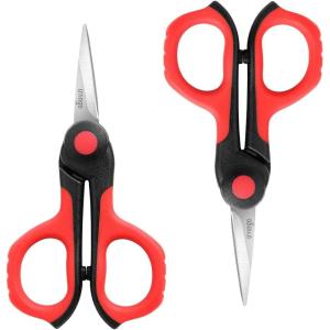 imageLIVINGO 45 Small Sharp Embroidery Scissors Precise Detail Pointed Tip Stainless Steel Shears for Cutting Fabric Needlework Thread Yarn Craft Sewing Scrapbook Paper 2 Pack RedBlack45 Embroidery Scissors