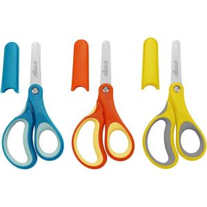 imageLIVINGO 5quot Left and Right Handed Kids Scissors Safety Blunt Sharp Stainless Steel Blade Scissors for Children School Teacher Use Crafting Cutting Paper 3 Pack Assorted Colors3 Pack